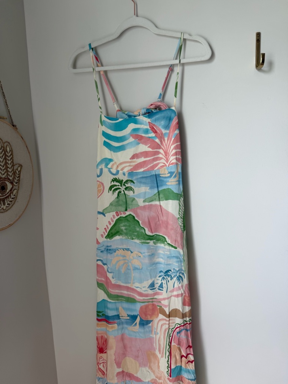 Paper heart island Tropical Print Maxi open back sun Dress - Picture 3 of 6